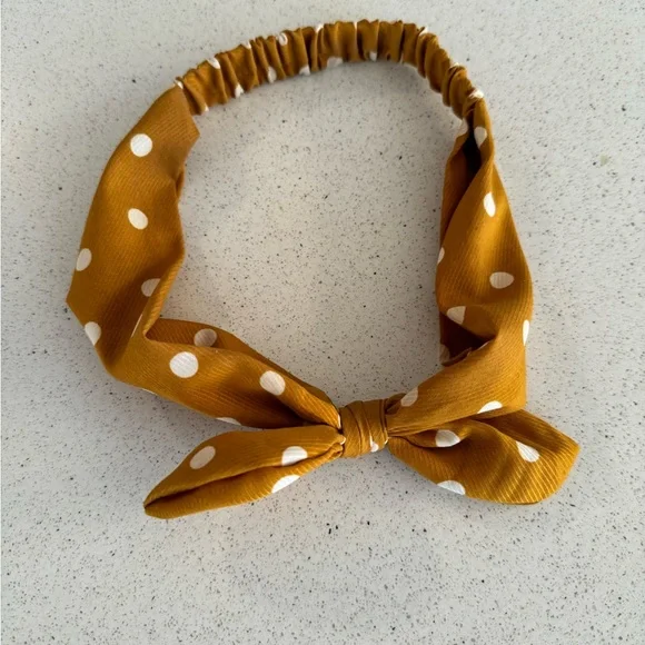 Mustard Yellow Polka Dot Headband - Picture 1 of 2